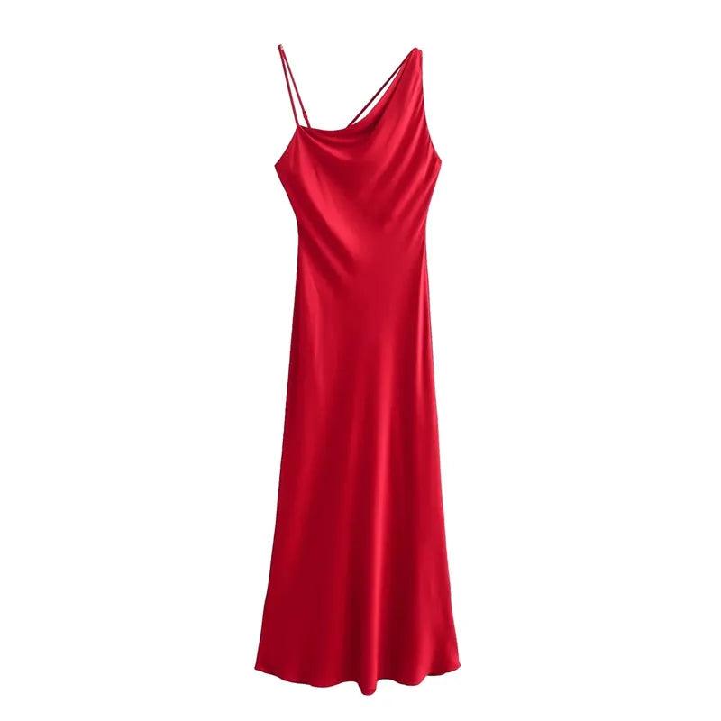 Alex Red Satin Dress