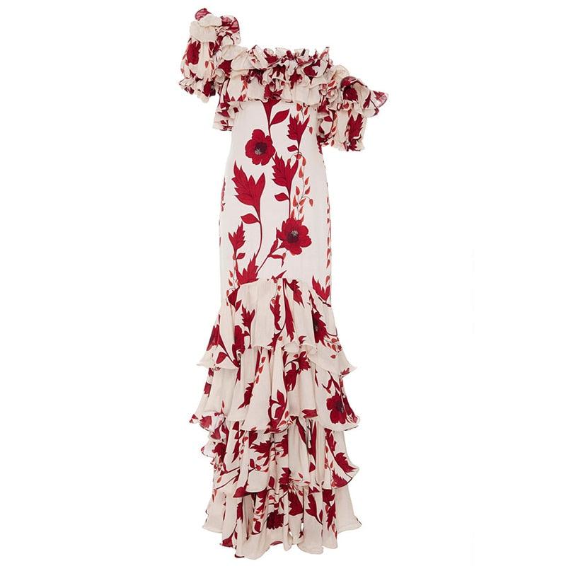 Eléa Floral Cascading Ruffles Dress