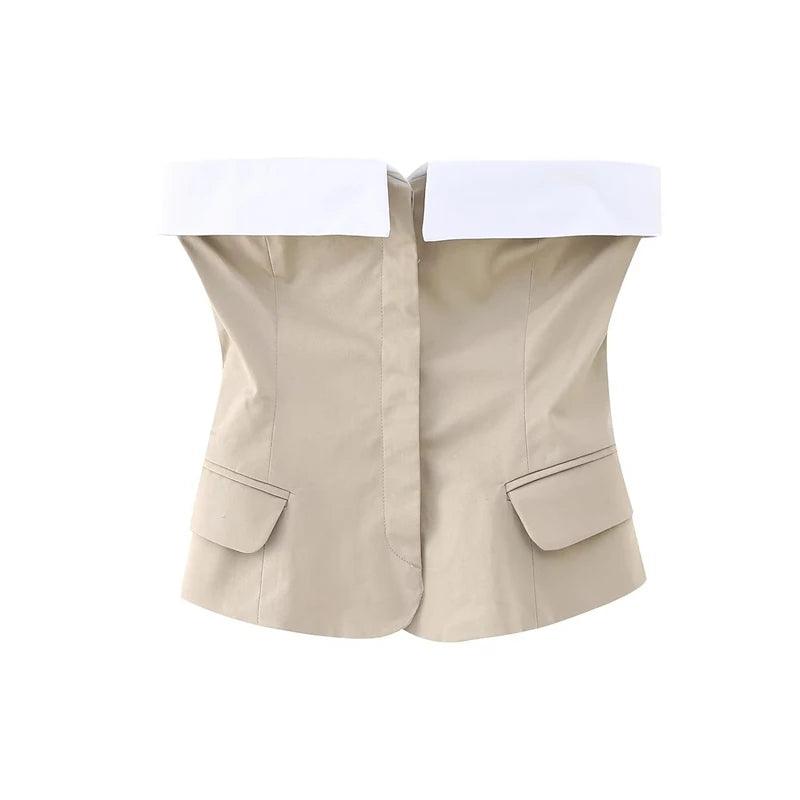 Keyla Strapless Crop Vest