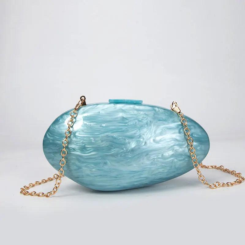 Pearl Acrylic Clutch Bag - Blue