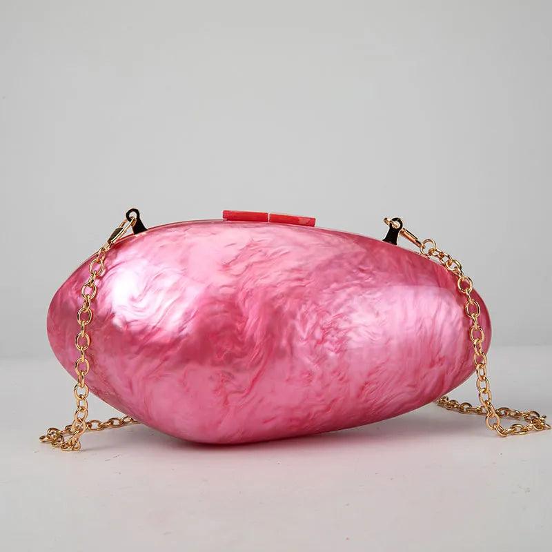 Pearl Acrylic Clutch Bag - Rose