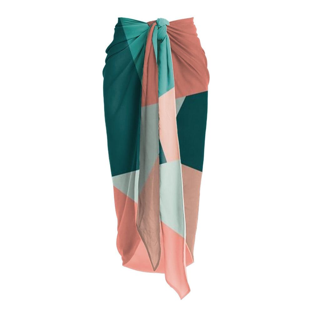 Susy Color Block Beachwear Skirt