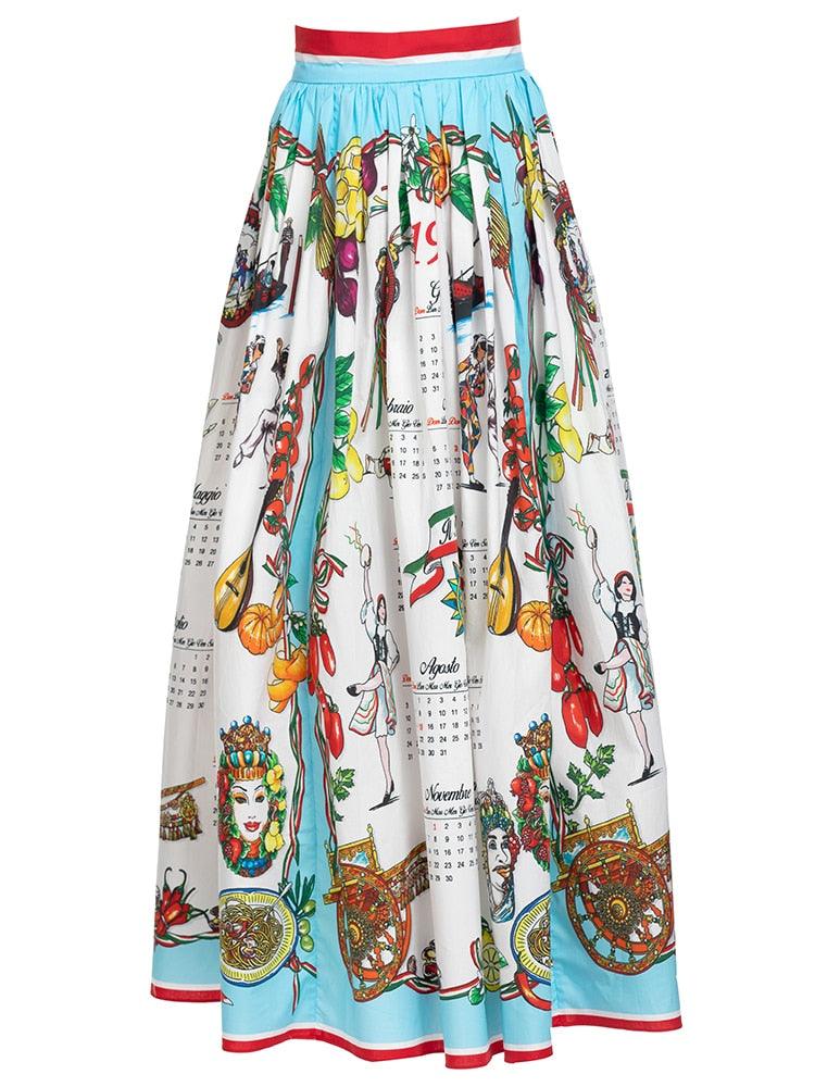 Chloé Vegetable and Calender Skirt