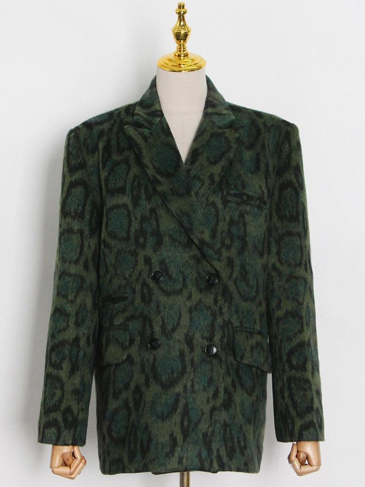 Dixie Green Leopard Blazer