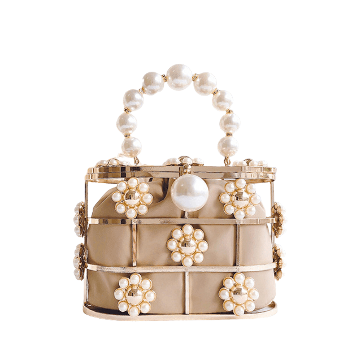 Flower Pearls Basket Bag