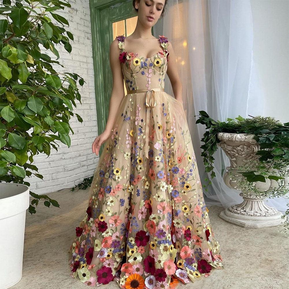 Jane 3D Spring Flowers Gown