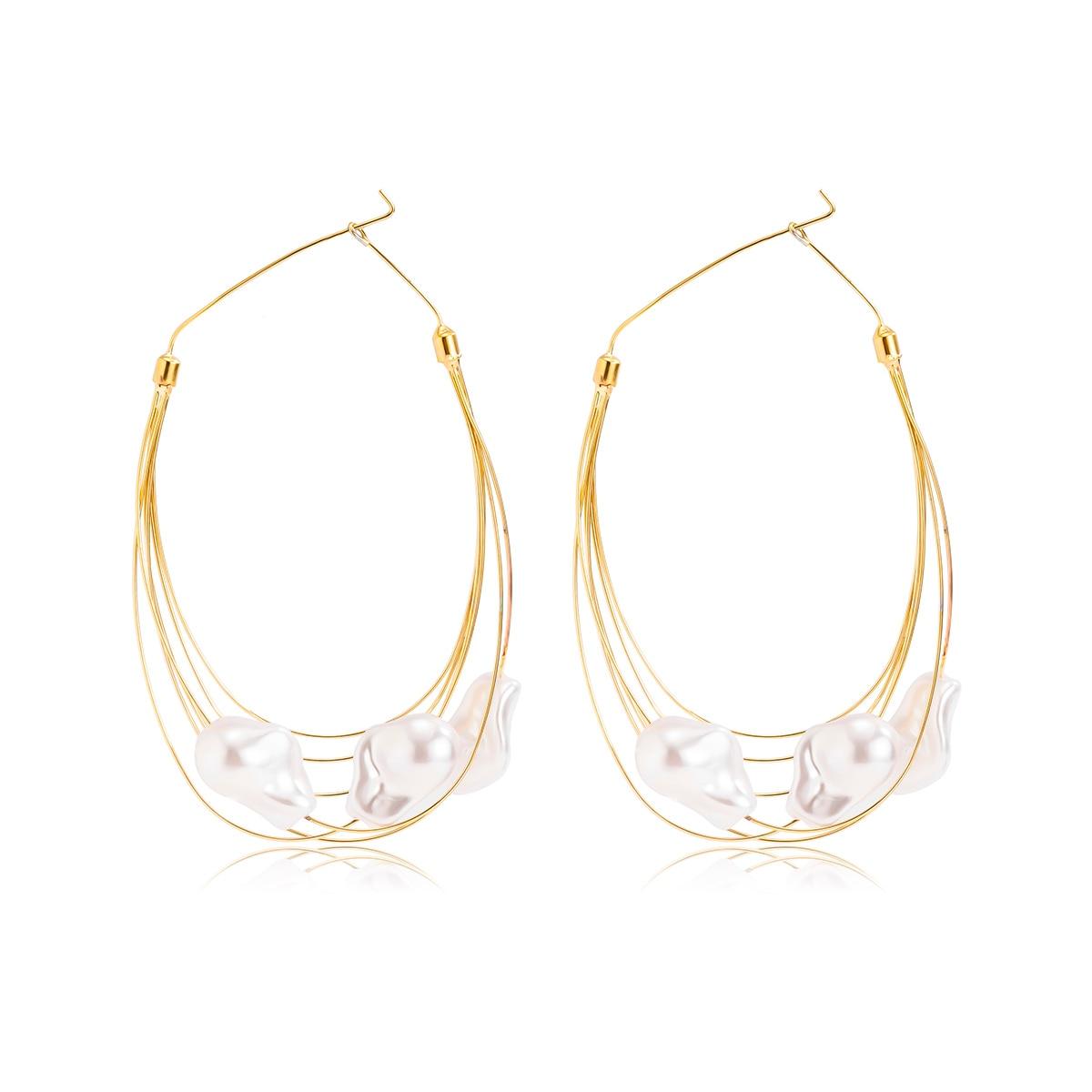 Laura Pearls Big Hoop Earrings