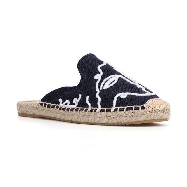 Looking At You Espadrille Mules - Navy
