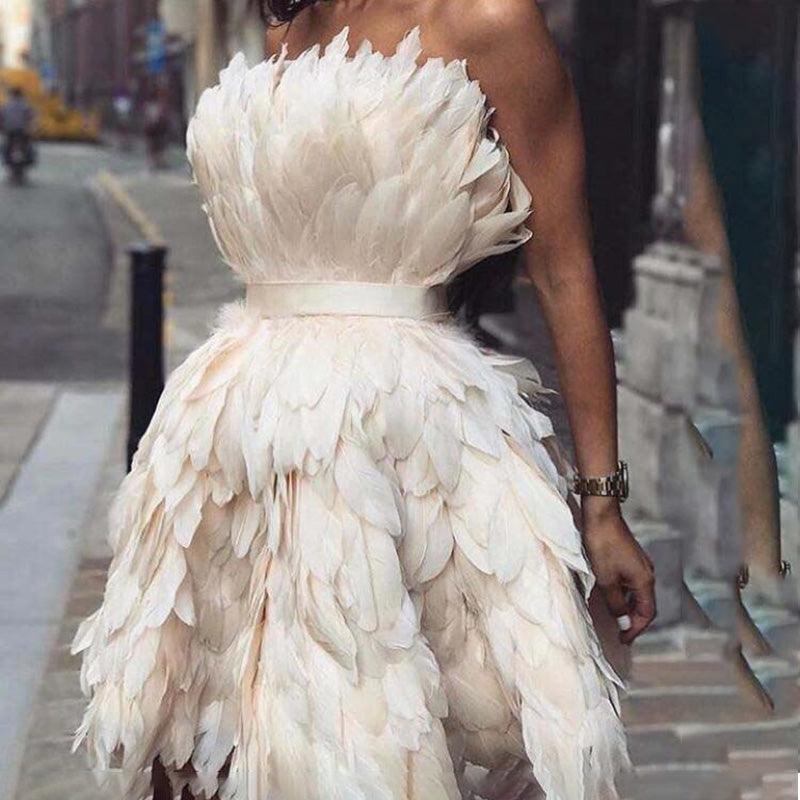 Olivia Feather Mini Dress