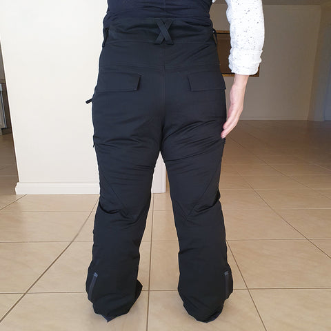 Back view of the Nobody's Princess snow pant prototype.