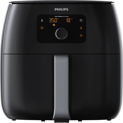 Philips Digital Airfryer XXL, Twin TurboStar with Fat Removal Technology- Fry healthy with up to 90% less fat - Black