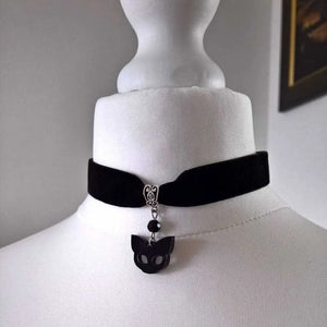 Black Cat Choker - Gialo-Fashion - Cat Choker Necklace