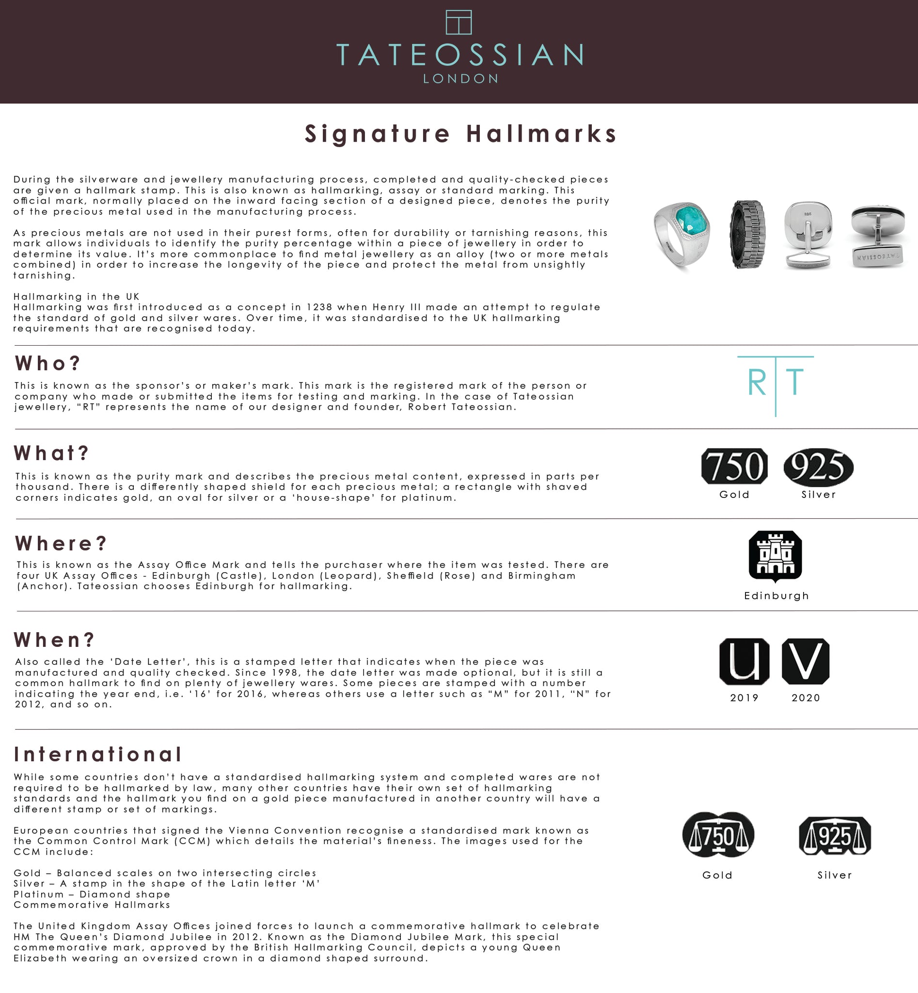 Signature Hallmarks, Designer Jewelry