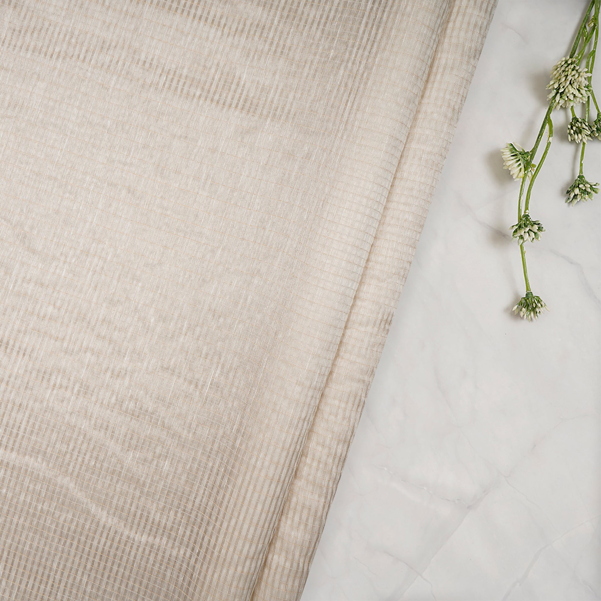 Buy White Dyeable Handwoven Reshmi Cotton Net Fabric 70356/1
