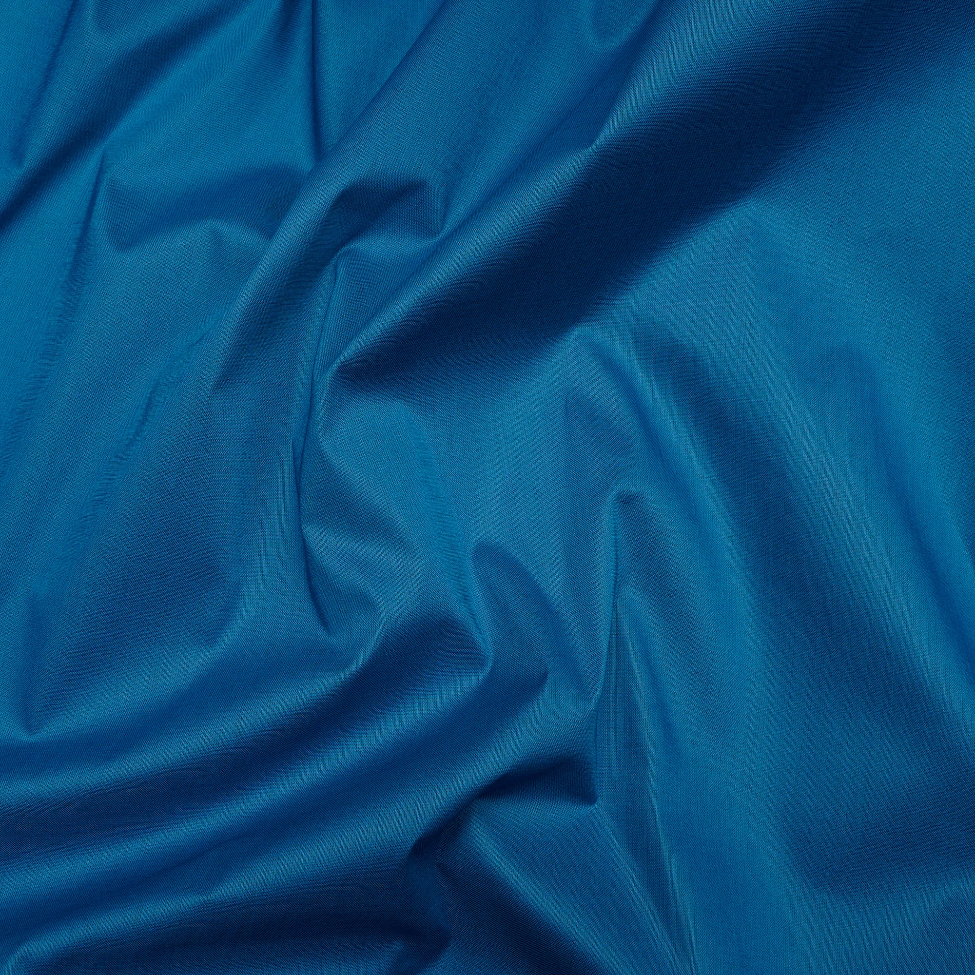 Teal Blue Colour Plain Cotton Silk Fabric