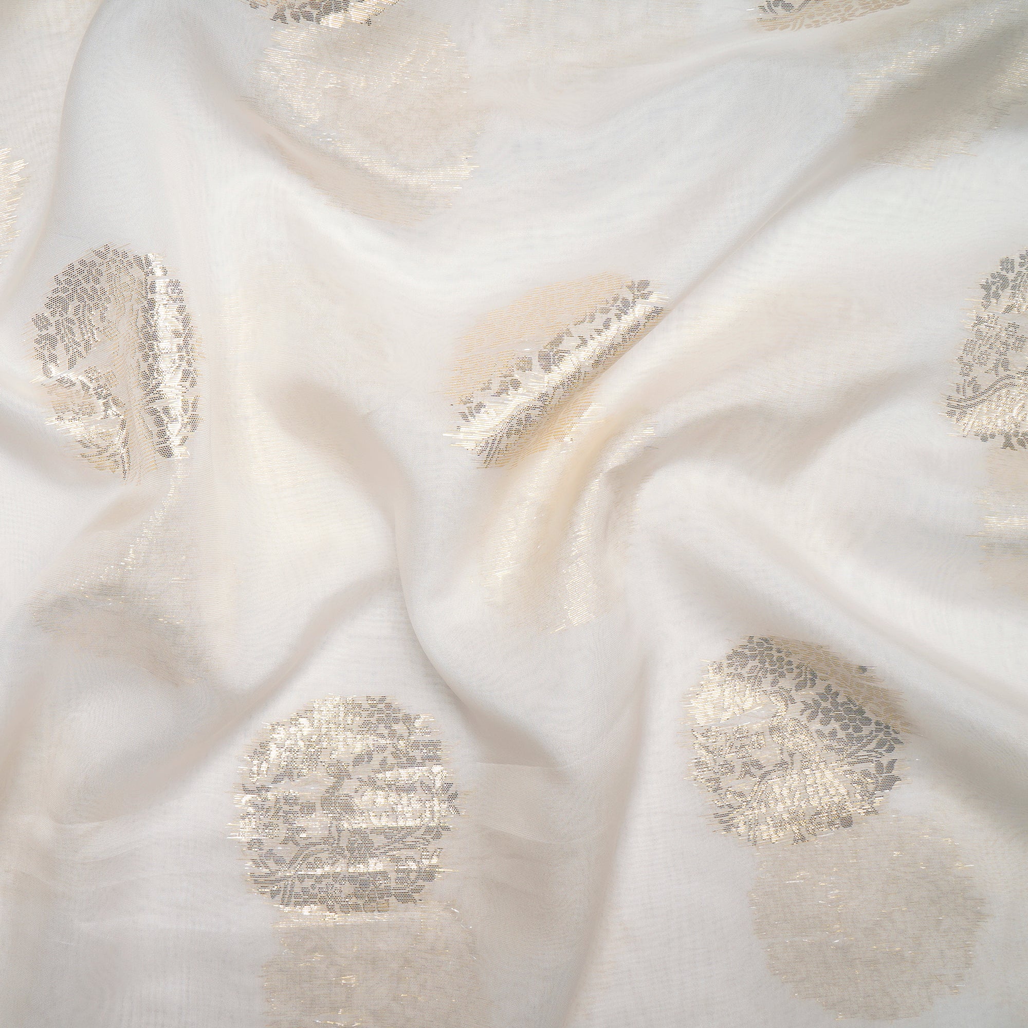 Ferial Organza Embroidery Gold  Very Lightweight Organza Fabric