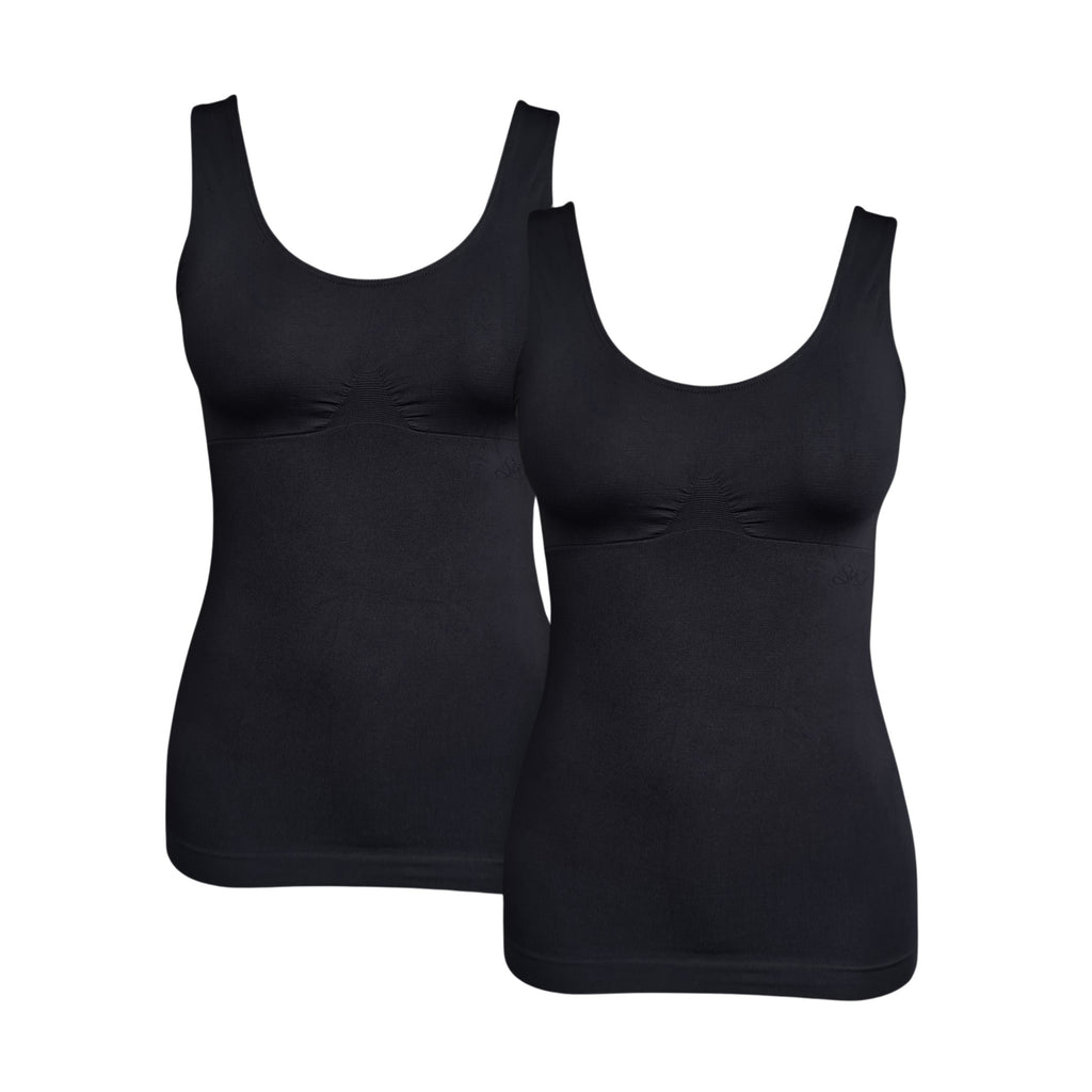 2 Pack - Seamless Vest Shaper in Mocha and Black – Seamfree Underwear