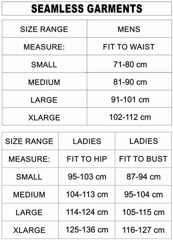 Size Guide – Seamfree Underwear