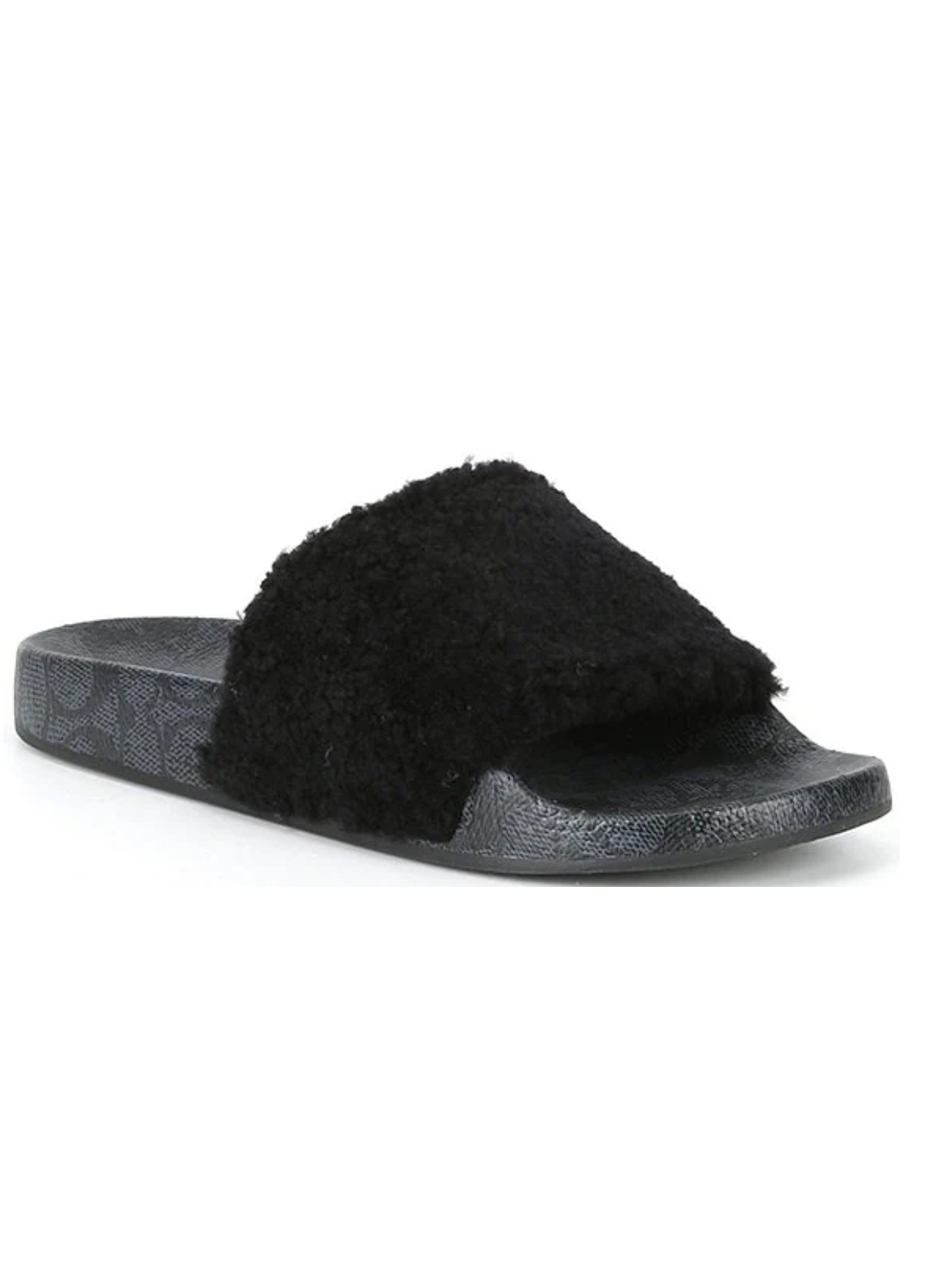 coach fur slide sandals