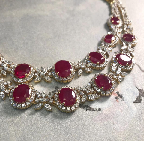 Ruby Necklace jet gems fine jewellery