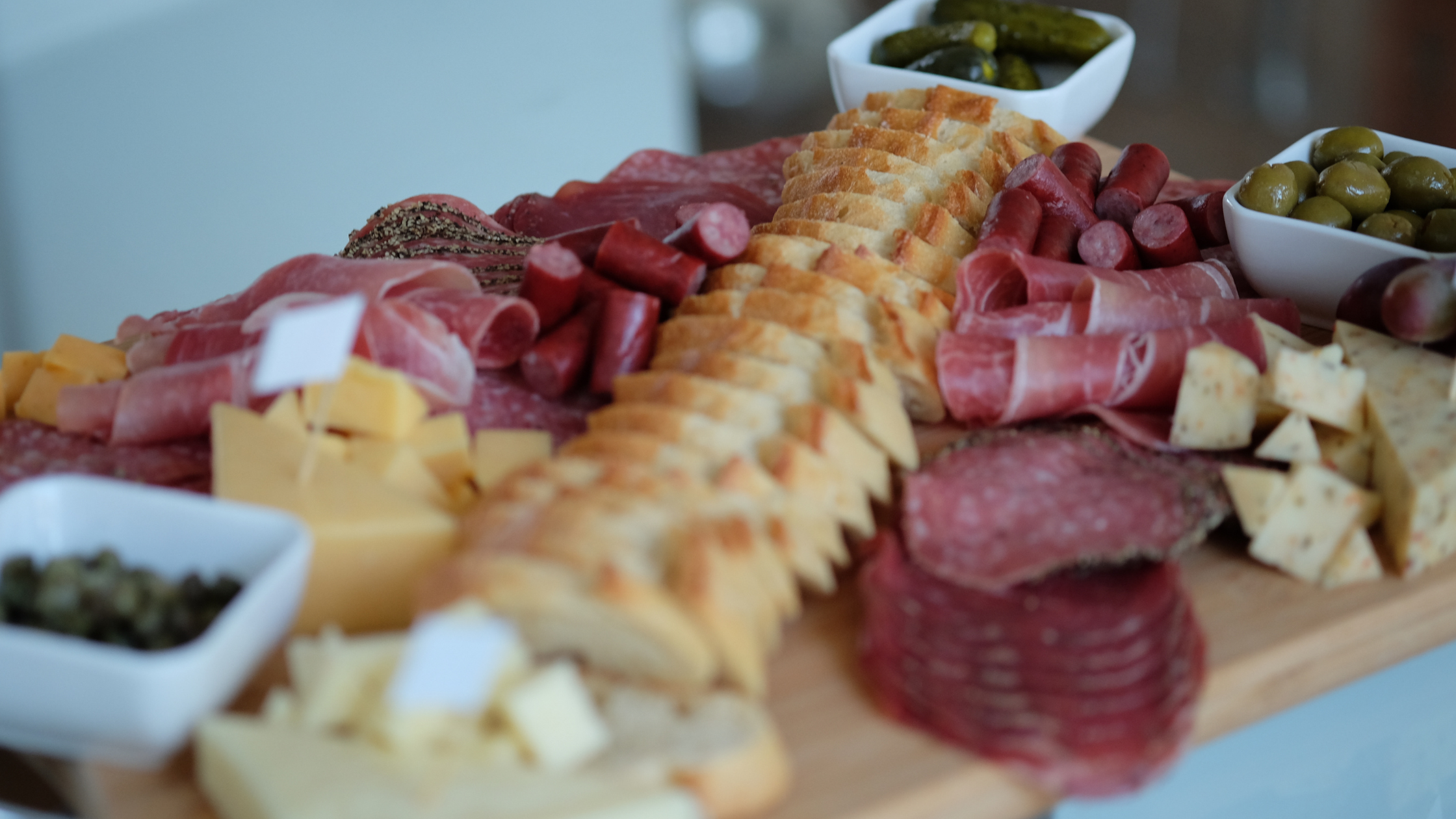 charcuterie board, cheese and meats