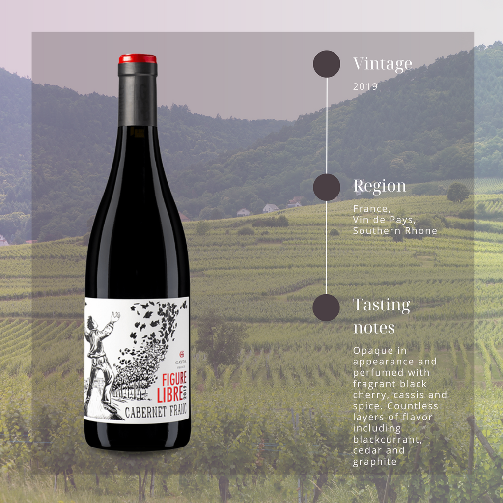 Figure Libre Cab Franc 2019 France, Vin de Pays, Southern Rhone, Humanity Wine Co. wine