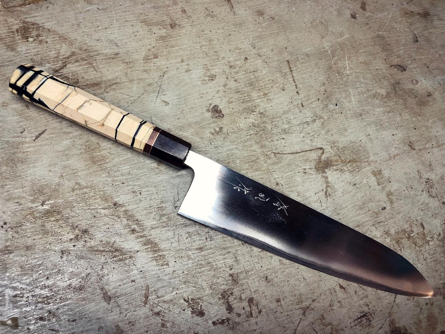 CH017 Cuchillo Japones Wa-Gyuto Acabado Nashiji Gingami3 Zenpou