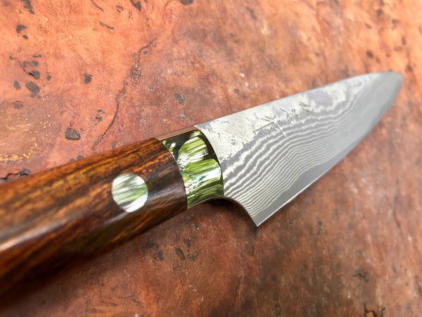 Takeshi Saji R-2 Diamond Damascus Steak Knife (Desert Ironwood Handle