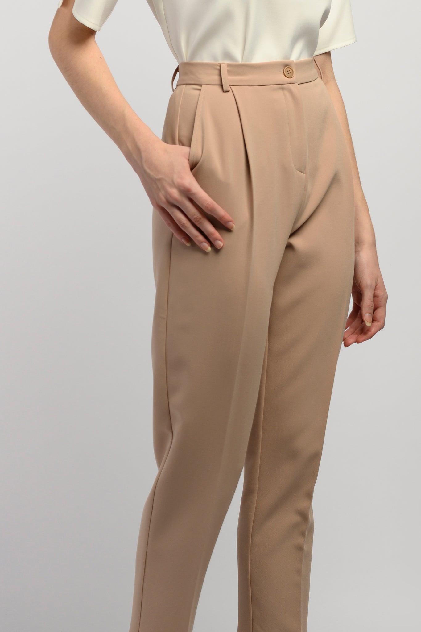 Buy Fashionoliq Women Tie Waist Peg Leg Pants Trouser S Beige at  Amazonin