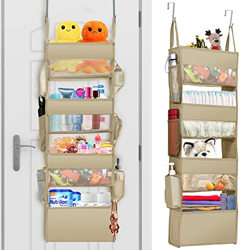 GILLAS 2 Pack 5-Shelf Over The Door Hanging Organizer, 4 Big Pocket Storage  with Clear Plastic Pockets, Large Capacity Door Organizer for Closet