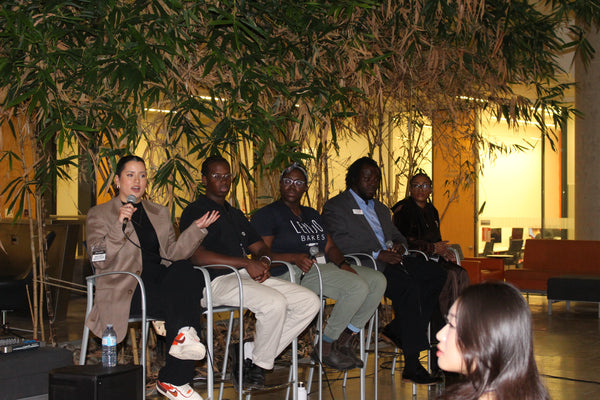 Emmanuela Okon on a speaker panel at Laurier University