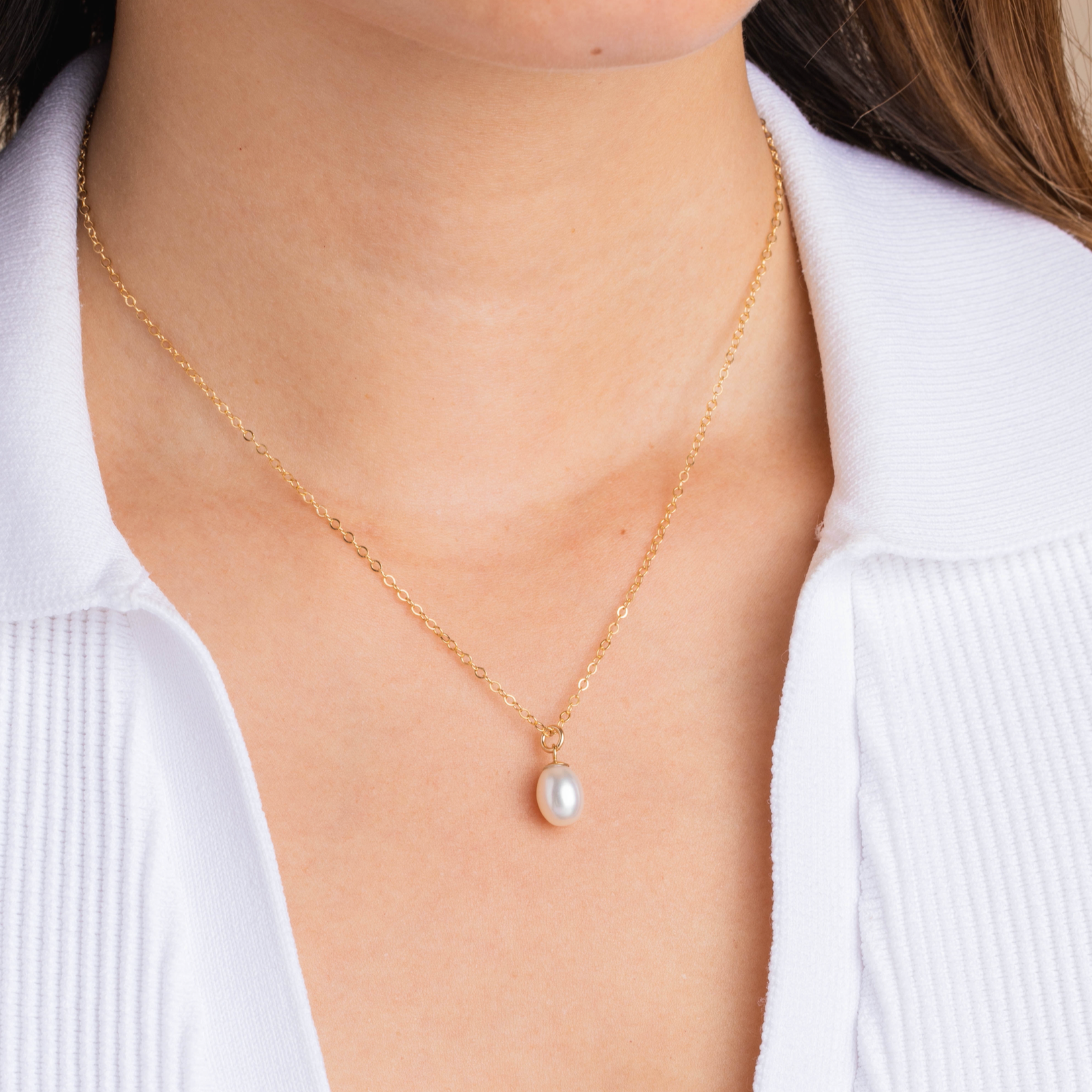 teardrop pearl necklace gold