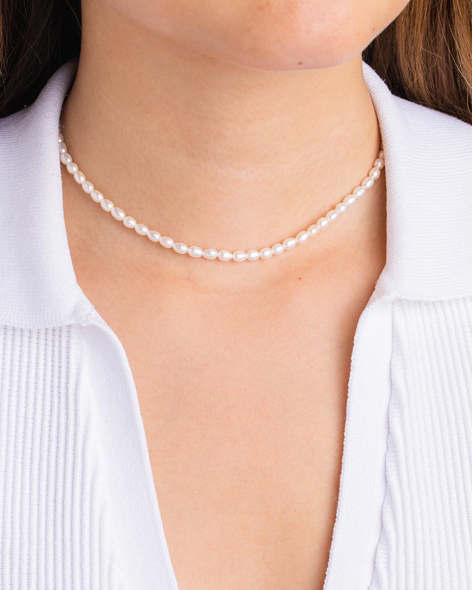 white rice pearl necklace