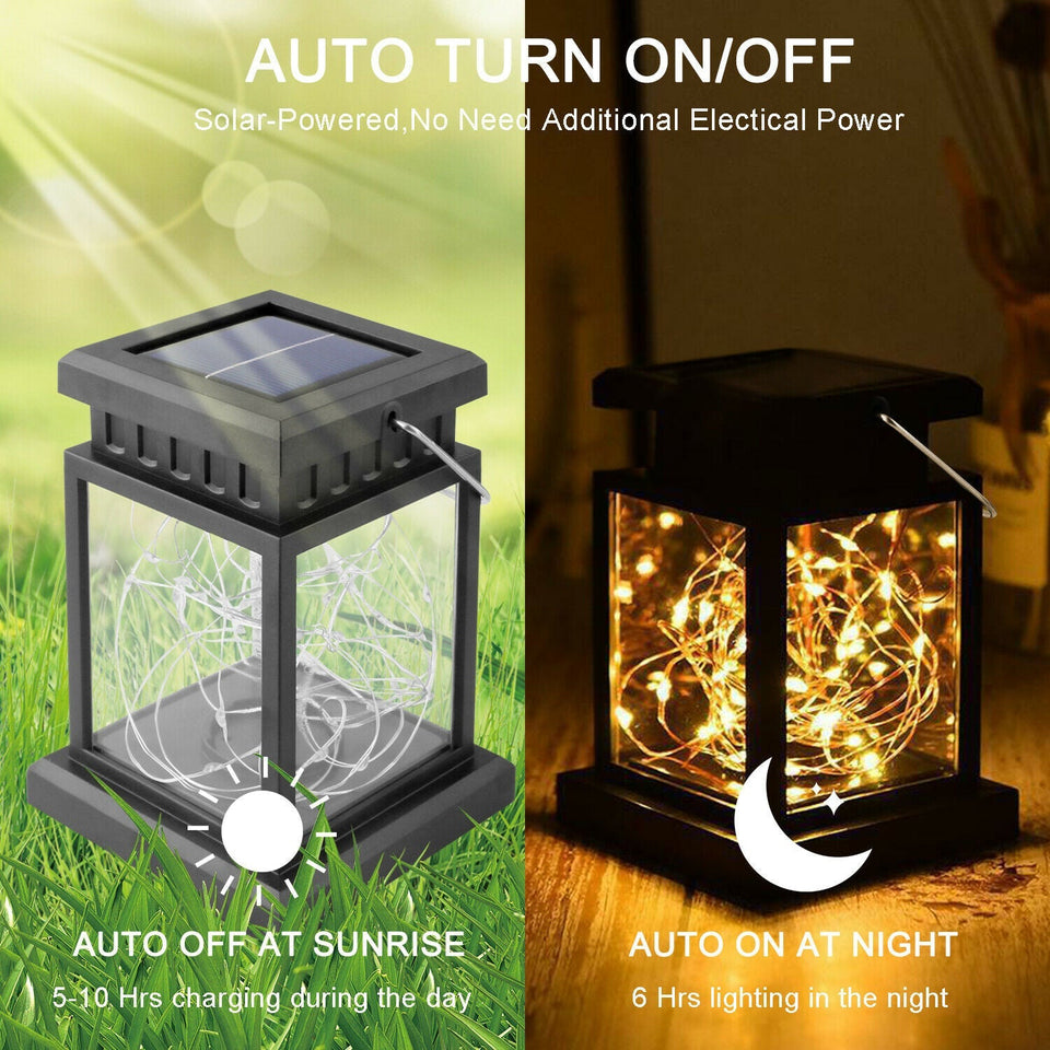 LED Solar Lantern Hanging Light Outdoor Yard Garden Patio Decor Lamp Waterproof