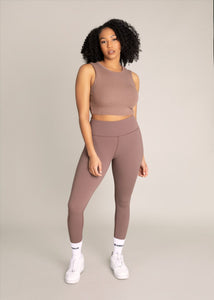 HIGH WAISTED LEGGING - DUSTY TAUPE – Unlabeled