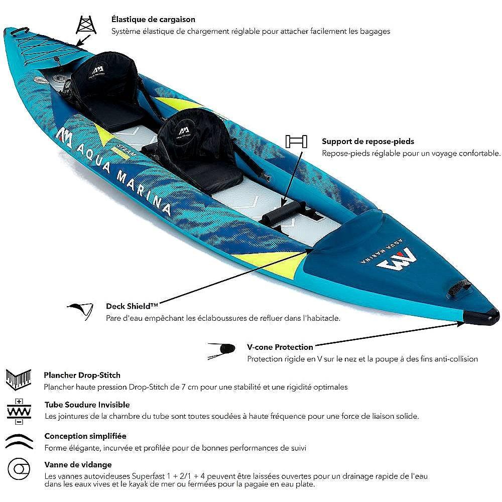 Kayak Aqua Marina Steam 412 2 Personnes Two 13.6