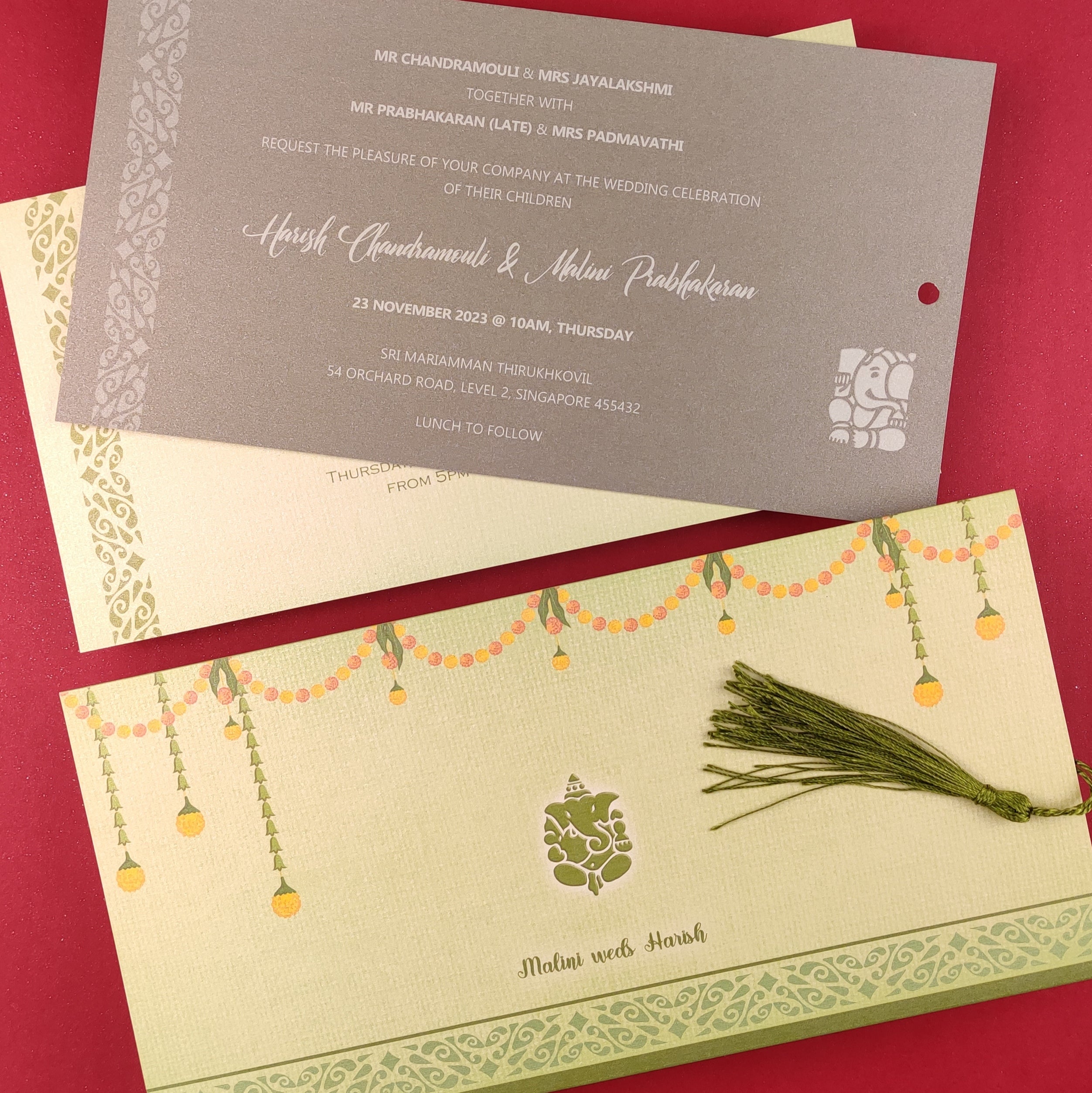 Traditional Floral Deco Indian Wedding Invitation Cards (Hindu) in Oli –  Kraftelfs