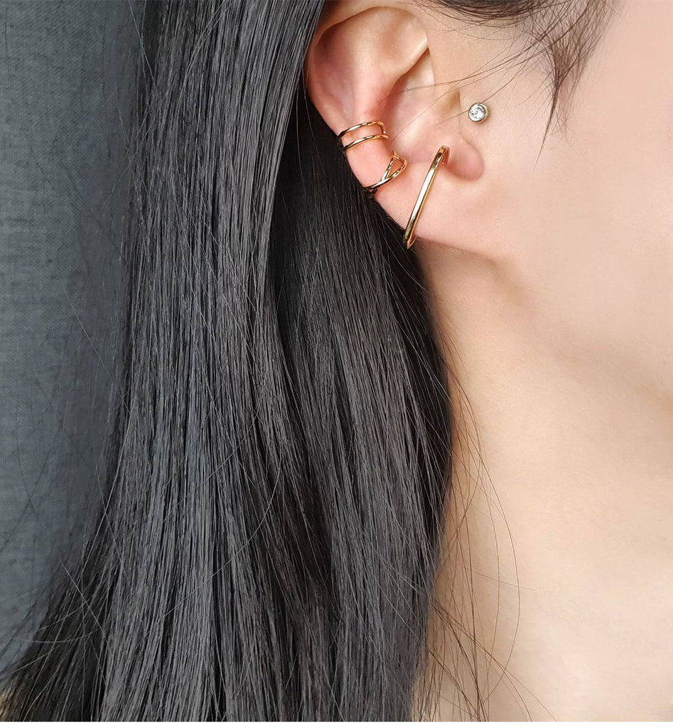 925 Silver Cubic Two Line Ear Cuff | jennyreve