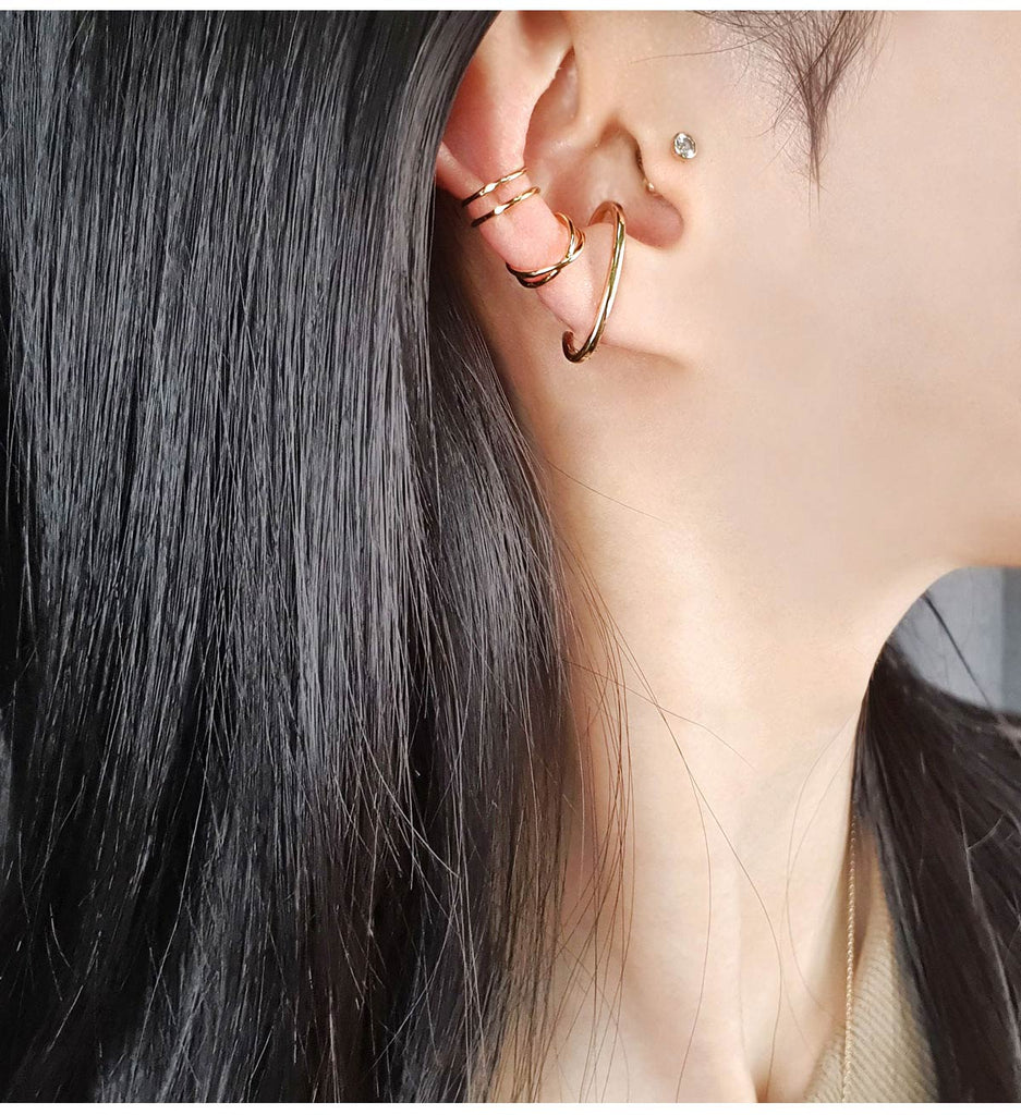 925 Silver Cubic Two Line Ear Cuff | jennyreve