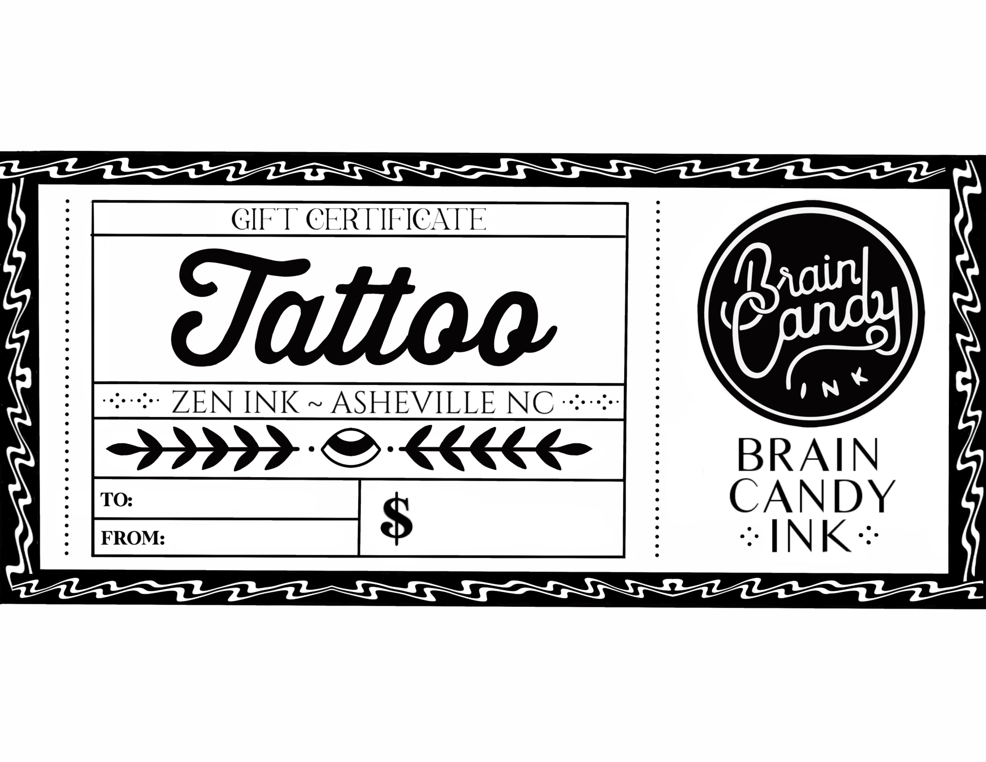 Customize this Handdrawn Old School Tattoo Gift Certificate design online