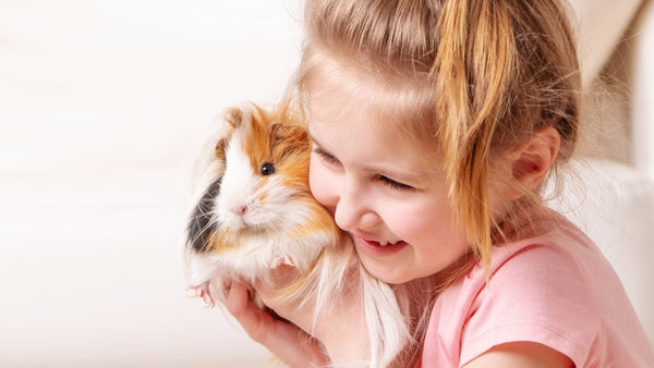 Un enfant fait des câlins à son hamster