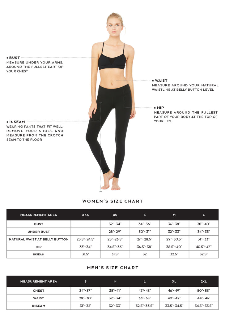 lululemon to alo yoga sizing