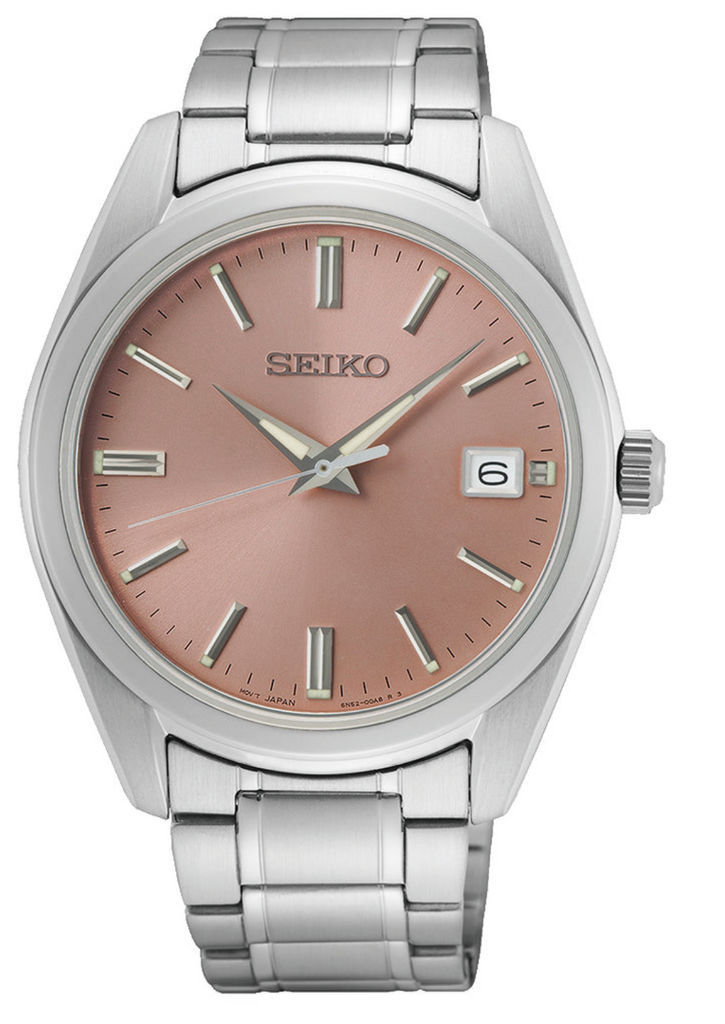Seiko Mens Metal/Salmon Dial Daywear 100 M Watch - SUR523P – Stonex  Jewellers
