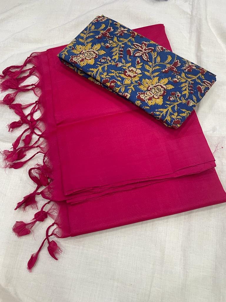 NORA Silk Cotton Saree With Kalamkari Blouse at Rs.1099/Piece in surat  offer by Jyonik