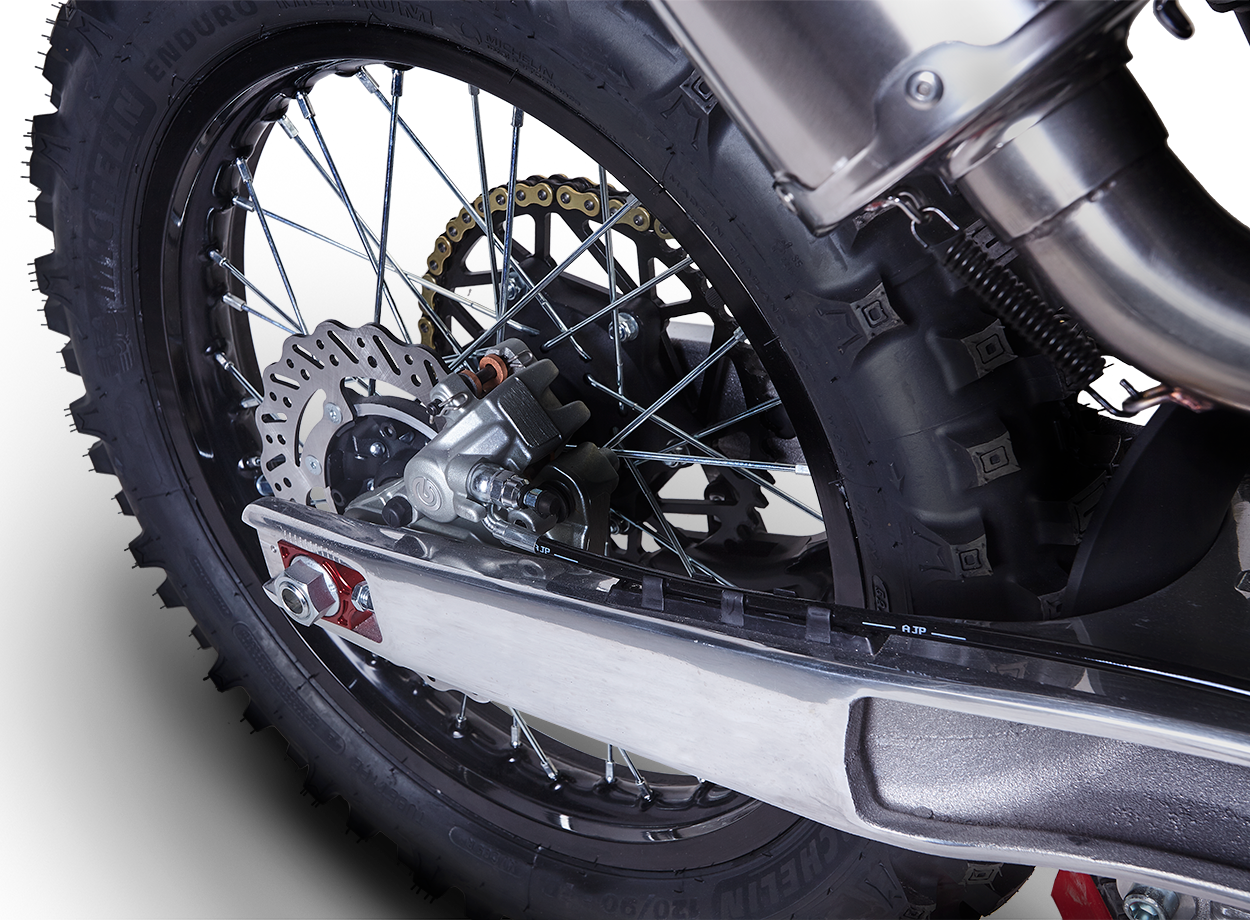 AJP SPR 250 Enduro rear wheel detail