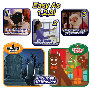 Halloween and Christmas Display Holiday Projector with 12 Videos Christmas Decorations