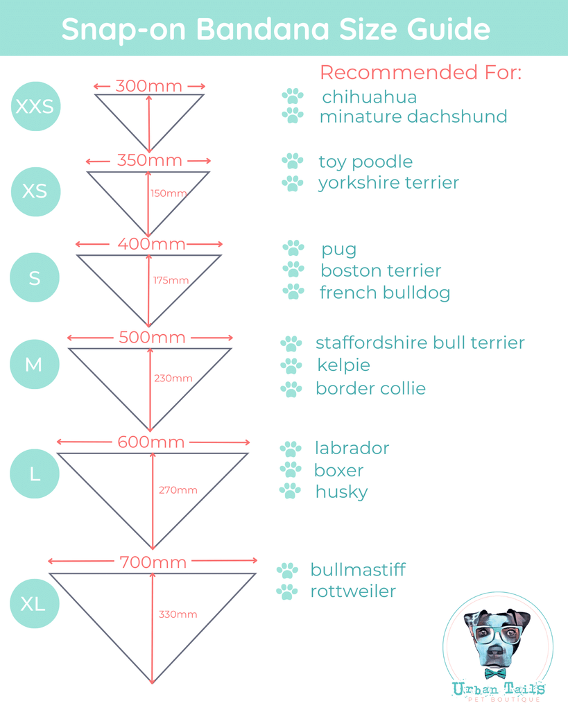 Snap on bandana size guide