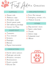 dog's first aid checklist - free download