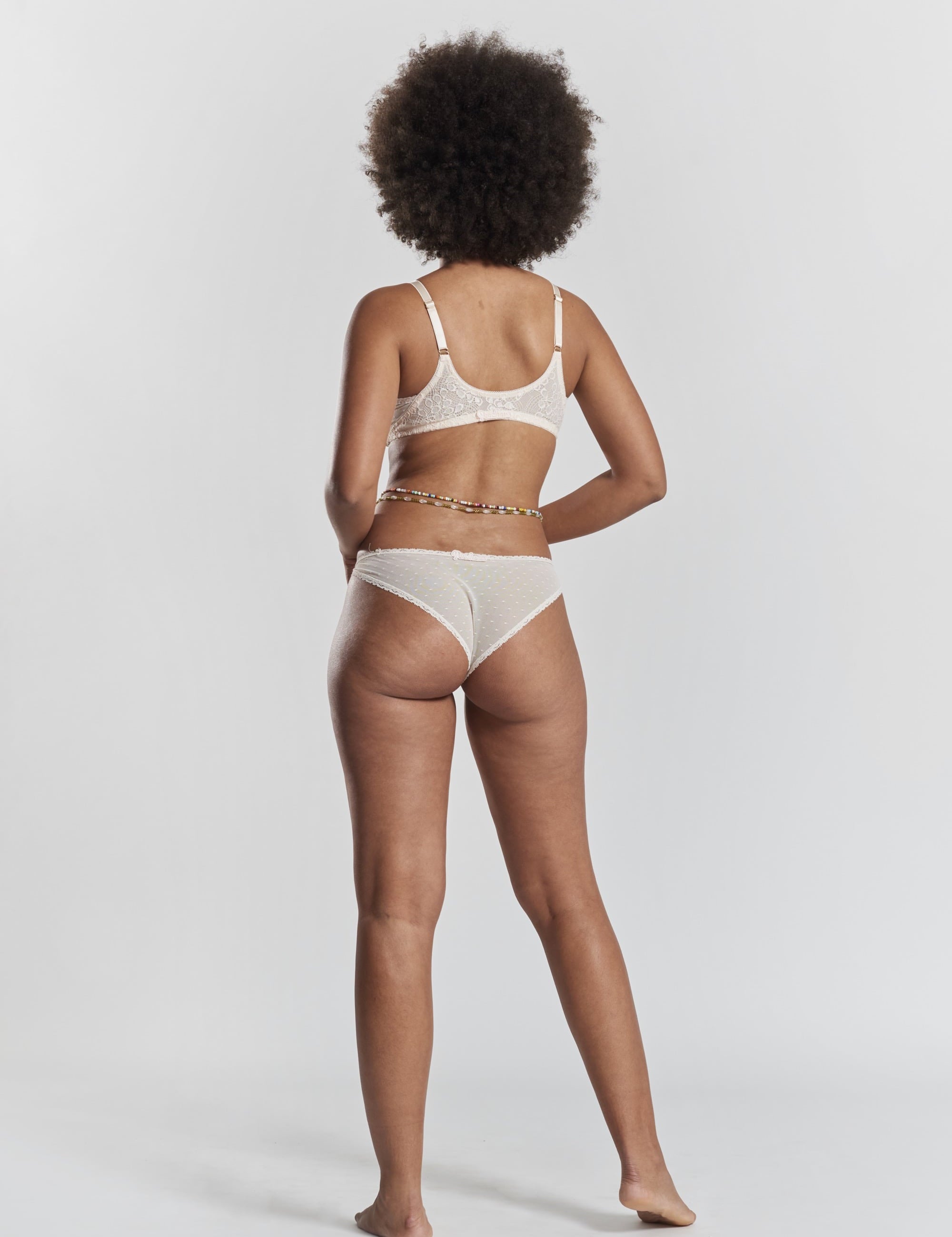 Peachaus low-rise thong peach recycled-lace - Matsu Shoreline Peach -  Ethical and Sustainable