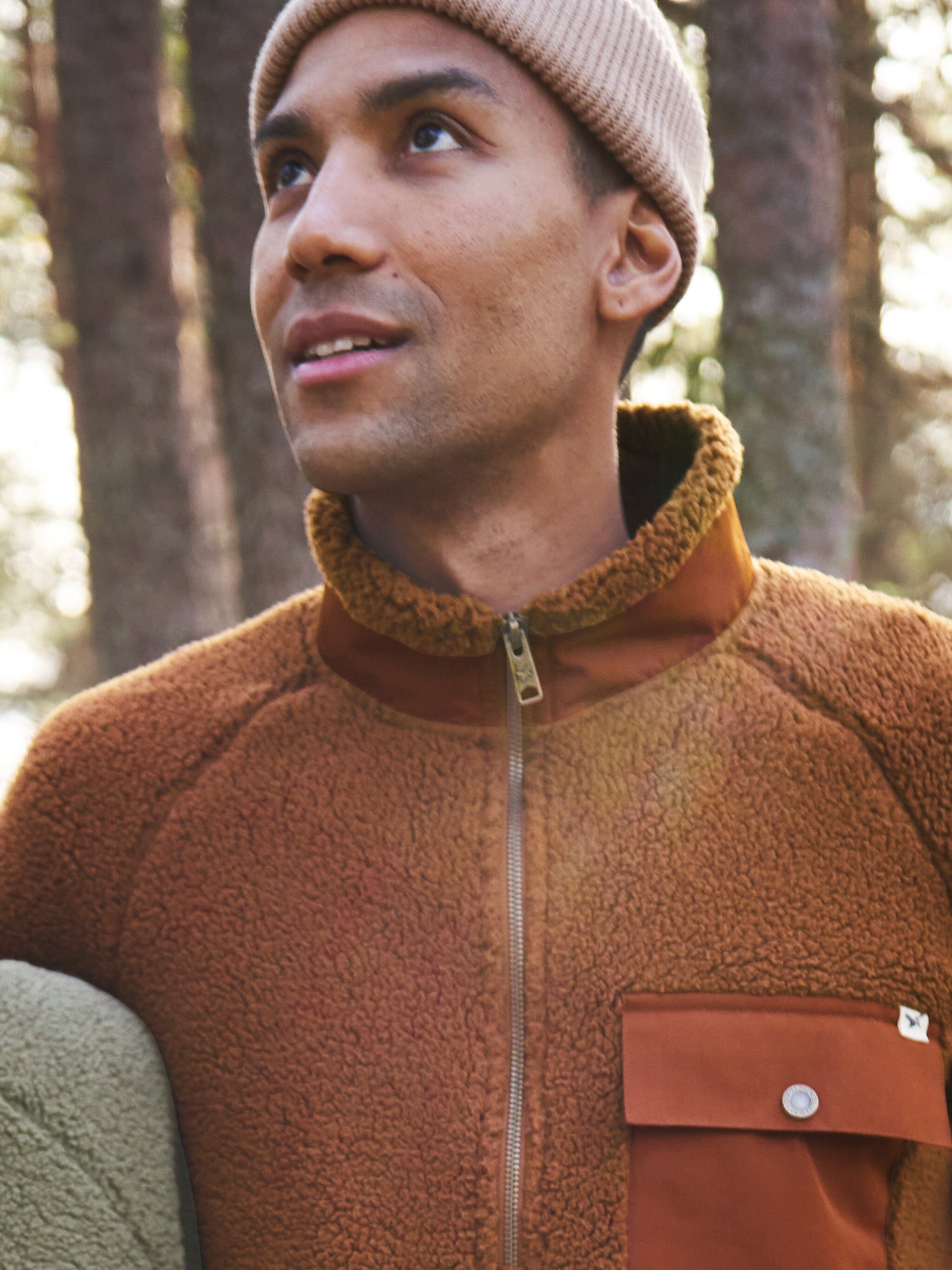 Burnt Orange Glacier Borg Lined Hooded Fleece